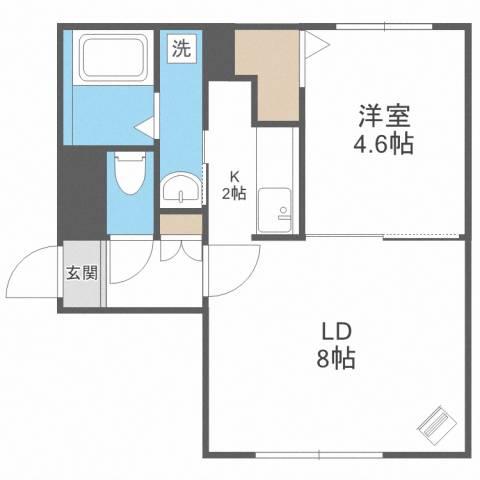プレナスⅠ(1LDK/4階)の間取り写真