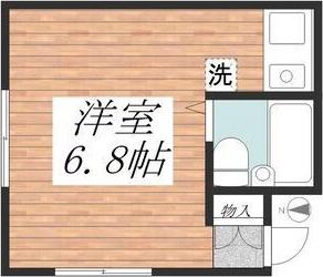 ベルトピア伊丹III(ワンルーム/1階)の間取り写真