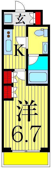 LA DOUCEUR高砂(1K/2階)の間取り写真