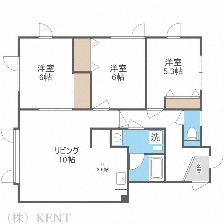 ルピナスムワ(3LDK/2階)の間取り写真