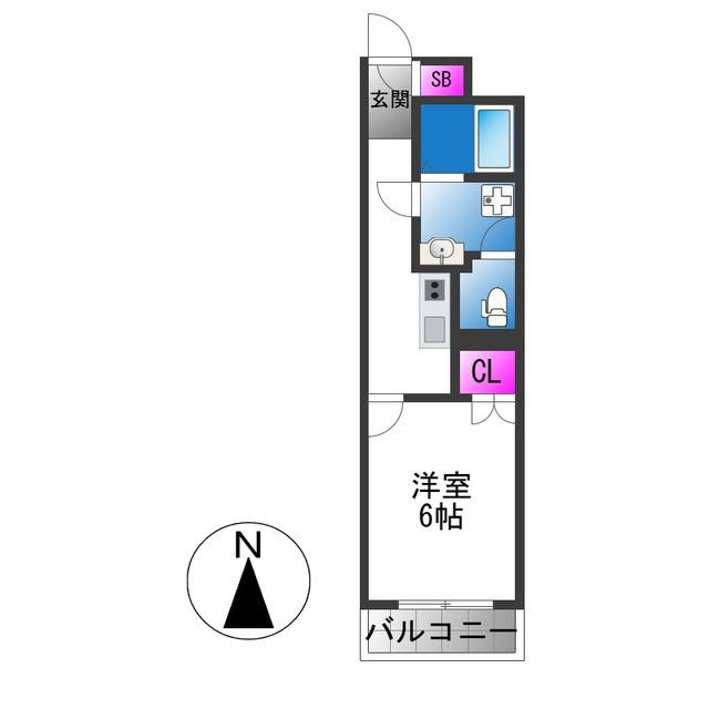 ヴェルドミール小阪(1K/6階)の間取り写真