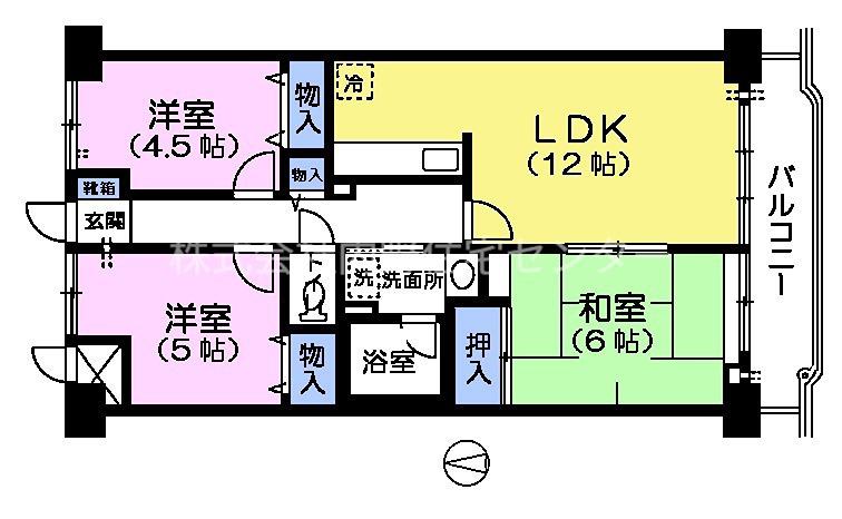 ベルビュー上原2番館(3LDK/2階)の間取り写真