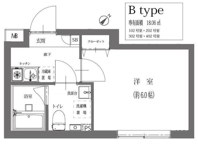 MAXIV BASIC 荻窪(1K/3階)の間取り写真