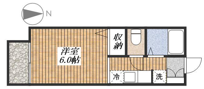 コーポひまわり(1K/1階)の間取り写真