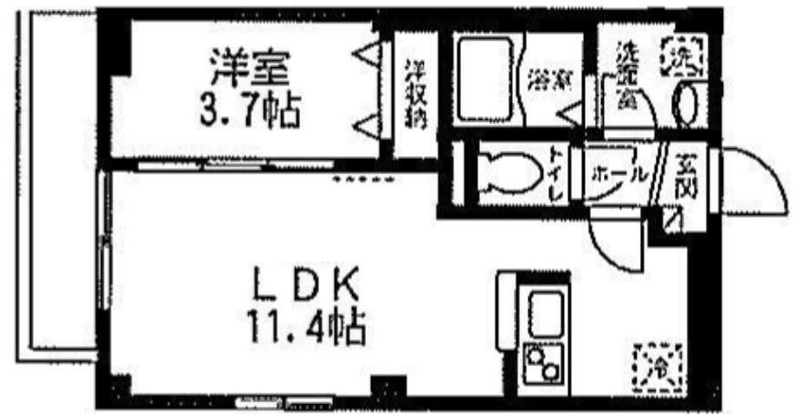 ドヌール長崎(1LDK/1階)の間取り写真