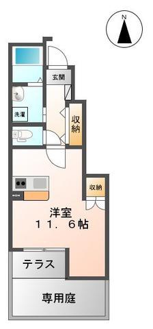ブランシュI(ワンルーム/1階)の間取り写真