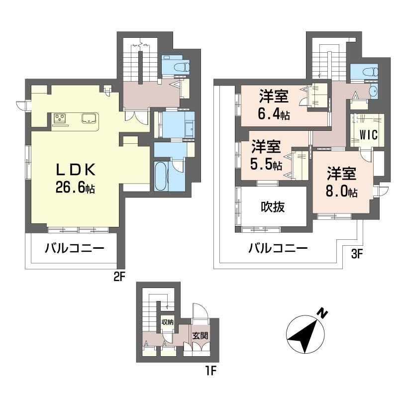 ウィステリア田園調布(3LDK/2階)の間取り写真
