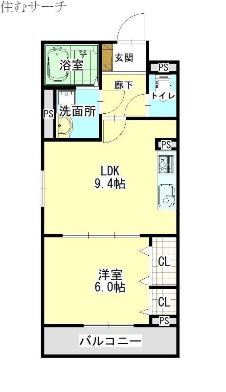 AMAGASUKA TERRACE(1LDK/3階)の間取り写真
