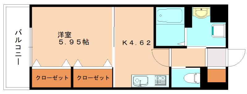 サンシャイン.サファイア・プリンセス戸畑(1K/5階)の間取り写真