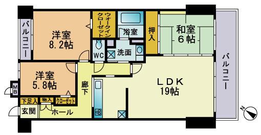 ベルメゾン赤坂フォレスト(3LDK/3階)の間取り写真