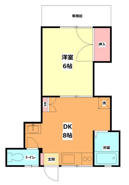 ルミナス赤堤(1DK/1階)の間取り写真