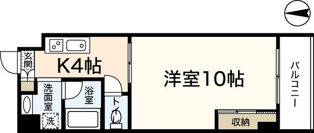 PENSION南千田西町(1K/1階)の間取り写真