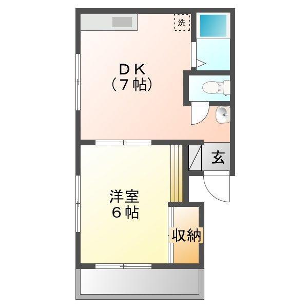 サクラヒルズ(1DK/3階)の間取り写真