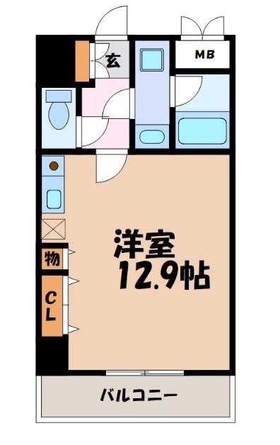 グリーンハイツ新道(ワンルーム/9階)の間取り写真