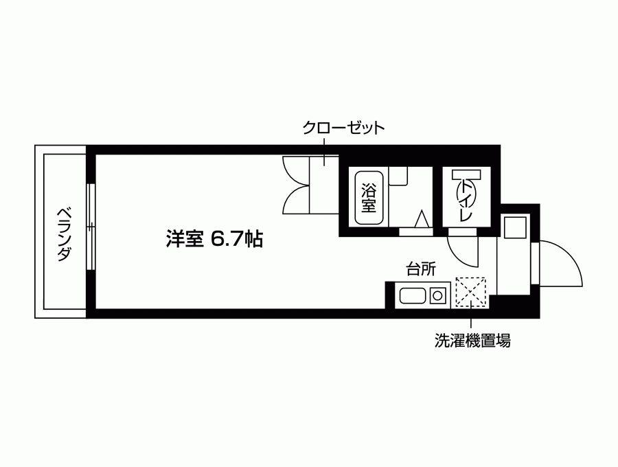 キャッスル北沢新大阪(1K/8階)の間取り写真