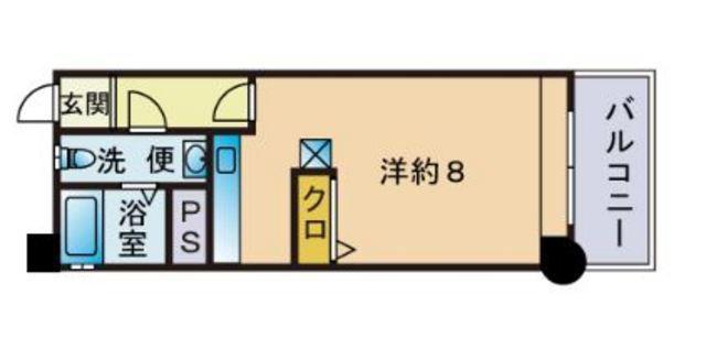 エステートモアウエストパーク(ワンルーム/8階)の間取り写真