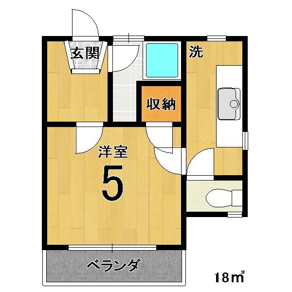 ホワイトグリーン新館(1K/4階)の間取り写真