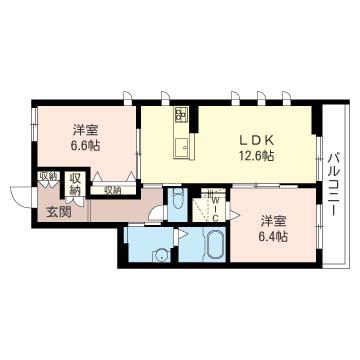 べレオエスペランサ(2LDK/1階)の間取り写真