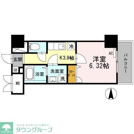 CHLORIS(1K/6階)の間取り写真