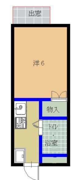 コーポサンアップ(1K/2階)の間取り写真