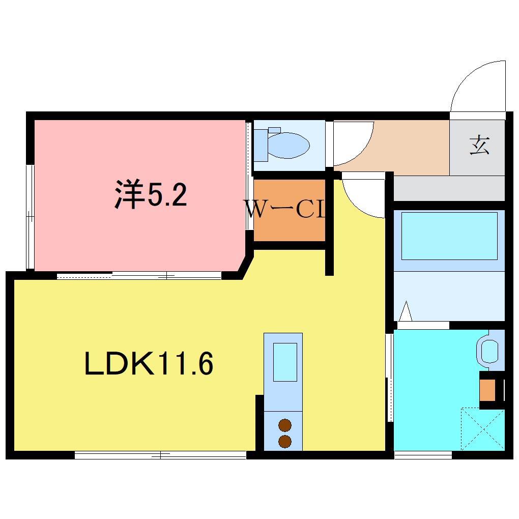 INTEGRAL DE・LATOUR I(1LDK/2階)の間取り写真