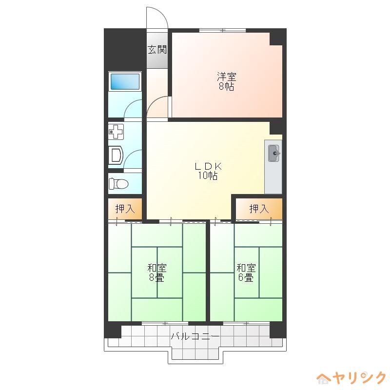 大進コーポ(3LDK/2階)の間取り写真