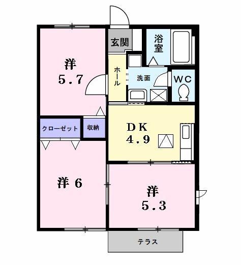 アーバンライフ(3DK/1階)の間取り写真