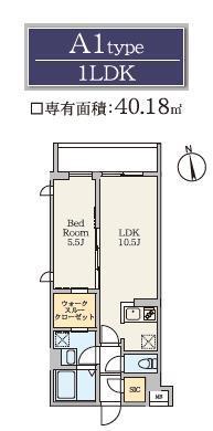 S-RESIDENCE駒場東大前(1LDK/2階)の間取り写真