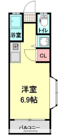 サバーブ茶山(ワンルーム/1階)の間取り写真