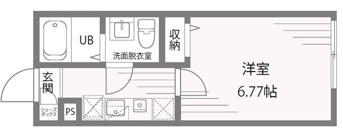 ボルテックス中野本町(1K/2階)の間取り写真