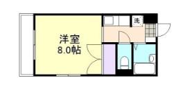JOY連島(ワンルーム/2階)の間取り写真