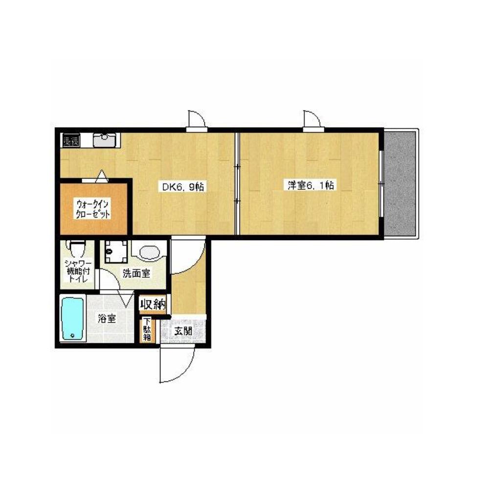 九曜新大塚マンション(1DK/3階)の間取り写真