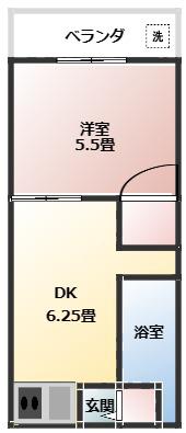 宮城アパート(1DK/1階)の間取り写真