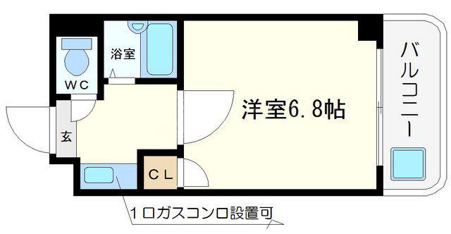 ラフォレスタ(1K/2階)の間取り写真