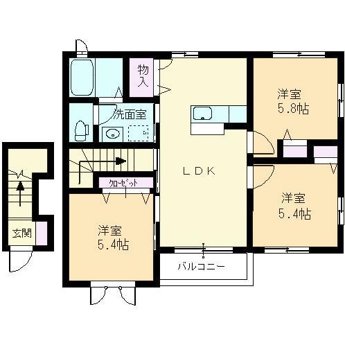 シャーメゾン彩(3LDK/2階)の間取り写真