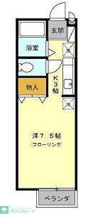 ルミエール菊名(ワンルーム/1階)の間取り写真