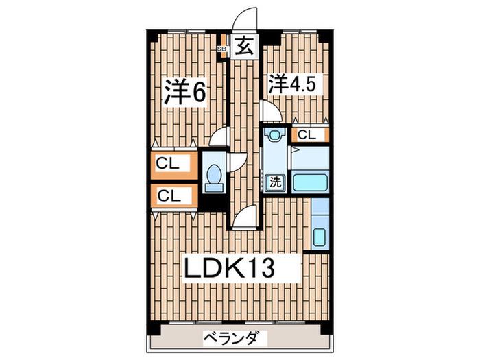 エステージ金沢文庫(2LDK/3階)の間取り写真