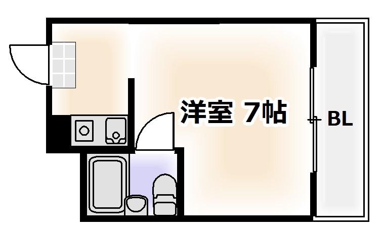 ラシーヌ三明町(ワンルーム/4階)の間取り写真