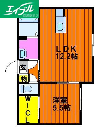 スカイメゾン(1LDK/2階)の間取り写真