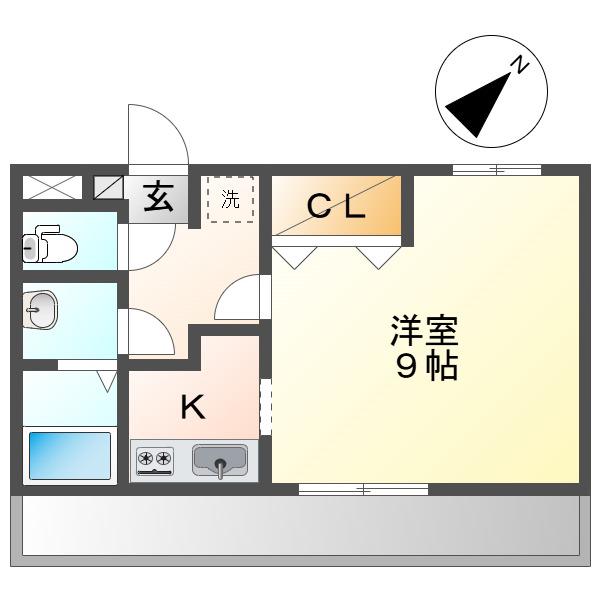 シャトーグレイス(1K/1階)の間取り写真
