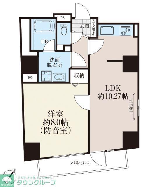 VORT 白山レジデンス(1LDK/9階)の間取り写真