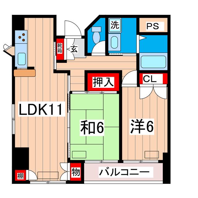 リバ・オール(2LDK/2階)の間取り写真