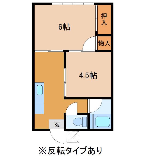 小川ハイツC(2DK/1階)の間取り写真