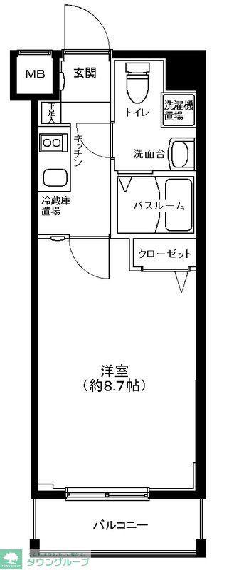 グランフォース中野富士見町(1K/2階)の間取り写真