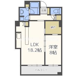N4 タワー(1SLDK/21階)の間取り写真