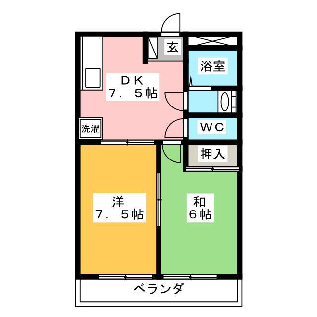 クオレ清水(2DK/2階)の間取り写真