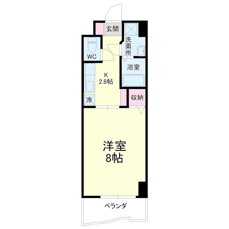アップル第7マンション(1K/6階)の間取り写真