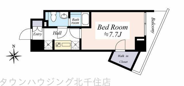 T-CASTLE西新井駅前(1K/8階)の間取り写真