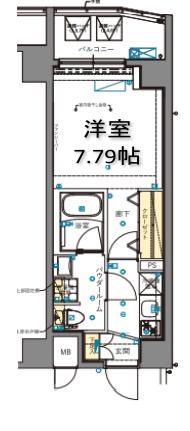 SHOKEN RESIDENCE早稲田(1K/4階)の間取り写真