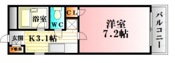 第二岡田ビル(1K/2階)の間取り写真